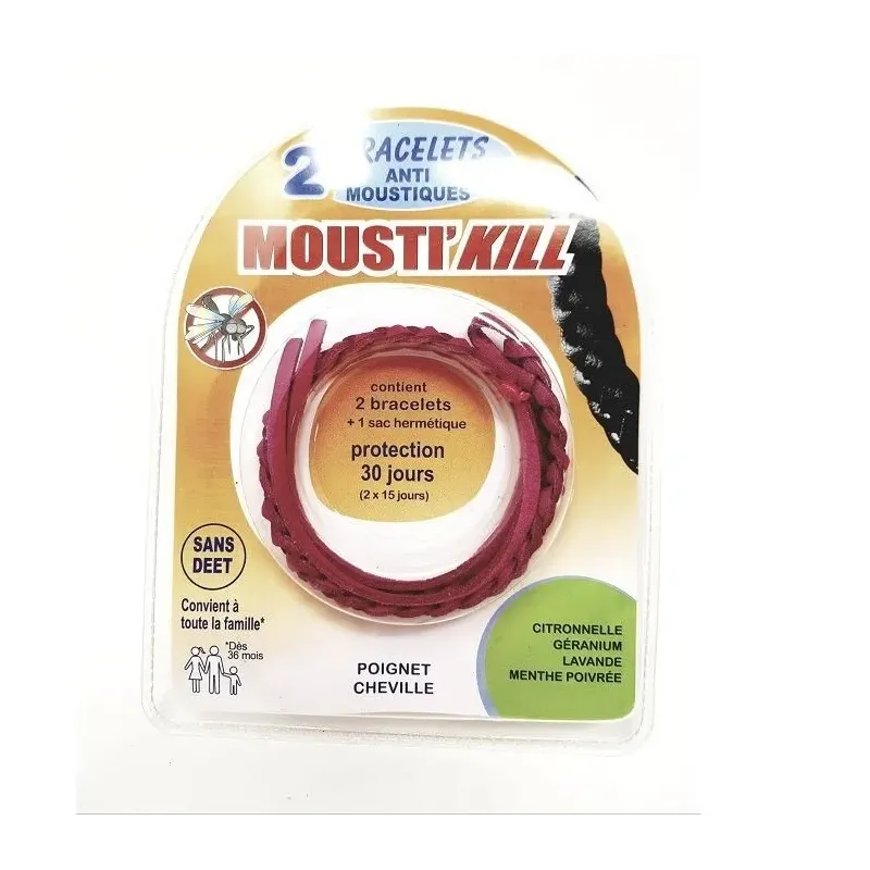 Mousti'Kill 2 Bracelets Anti-moustiques Mousti'Kill 2 Bracelets Anti-moustiques