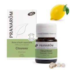 Pranarôm Perles d'Huiles Essentielles de Citronnier Bio