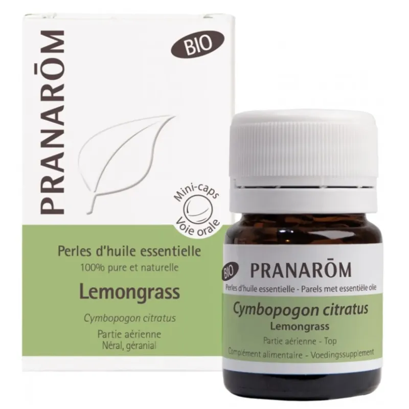 Pranarôm Perles d'Huile Essentielle de Lemongrass Bio Pranarôm Perles d'Huile Essentielle de Lemongrass Bio