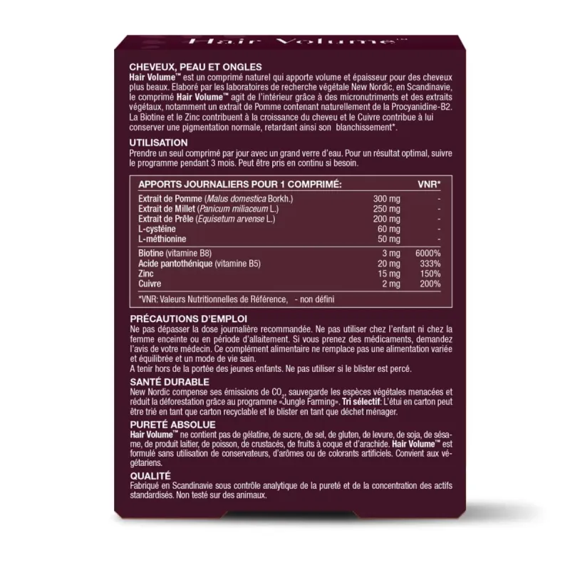 New Nordic Hair Volume 90 comprimés + 15 comprimés Offerts New Nordic Hair Volume 90 comprimés + 15 comprimés Offerts