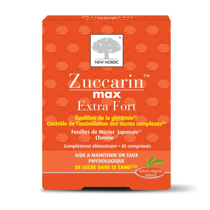 New Nordic Zuccarin Extra Fort 45 comprimés