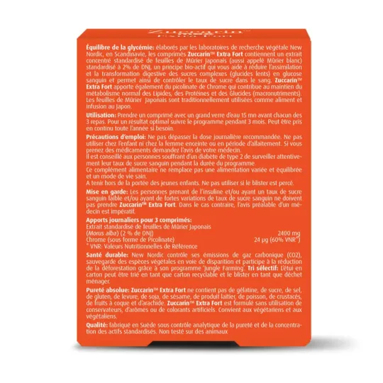 New Nordic Zuccarin Extra Fort 45 comprimés