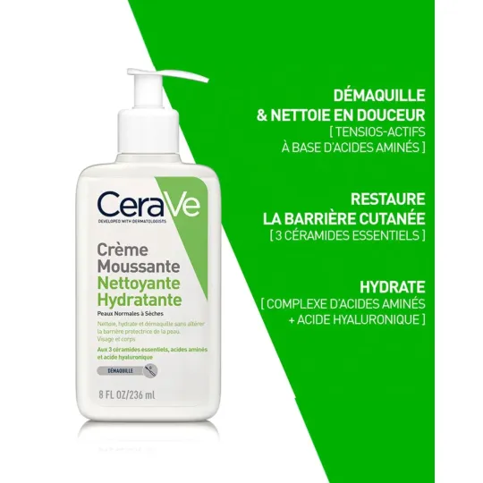 Cerave Crème Moussante Nettoyante Hydratante 236ml Cerave Crème Moussante Nettoyante Hydratante 236ml
