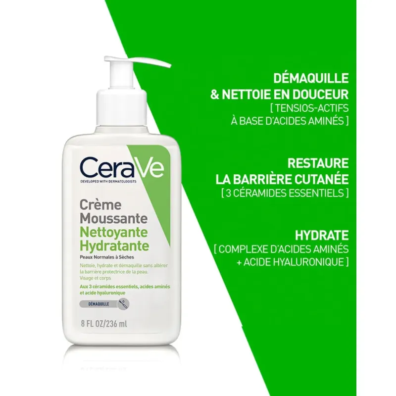 Cerave Crème Moussante Nettoyante Hydratante 236ml Cerave Crème Moussante Nettoyante Hydratante 236ml