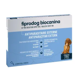 Biocanina Fiprodog 67mg Antiparasitaire Externe 2-10kg 3 Pipettes