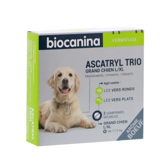 Biocanina Ascatryl Trio Grand Chien +17.5kg 2 Comprimés