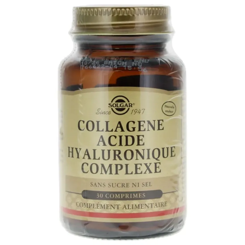 Solgar Collagène Acide Hyaluronique Complexe 30 comprimés Solgar Collagène Acide Hyaluronique Complexe 30 comprimés