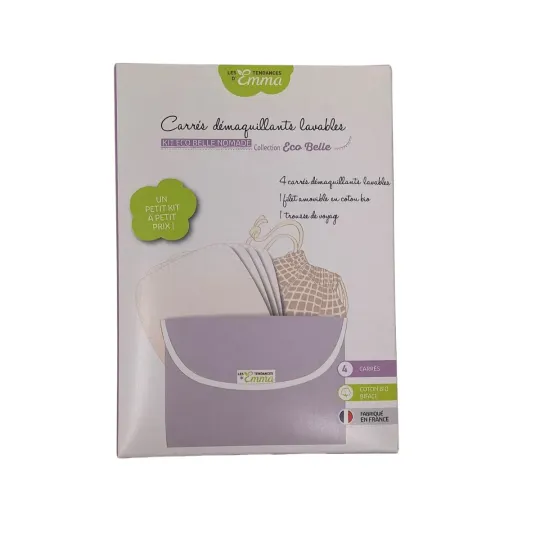 Les Tendances d'Emma Kit 4 Carrés Démaquillants Lavables Coton Bio Les Tendances d'Emma Kit 4 Carrés Démaquillants Lavables Coton Bio