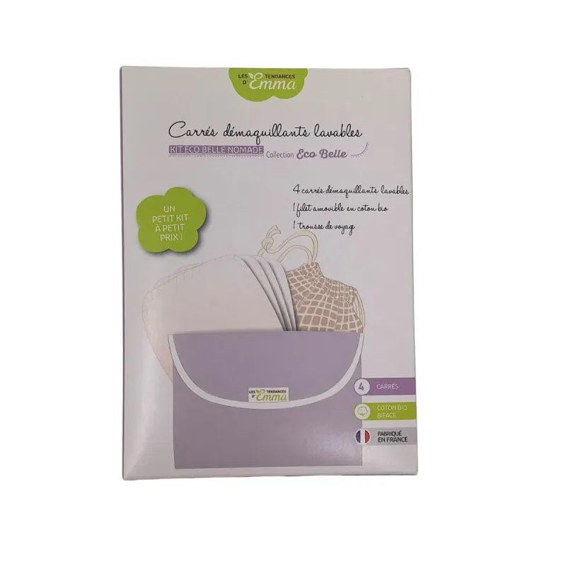 Les Tendances d'Emma Kit 4 Carrés Démaquillants Lavables Coton Bio Les Tendances d'Emma Kit 4 Carrés Démaquillants Lavables Coton Bio