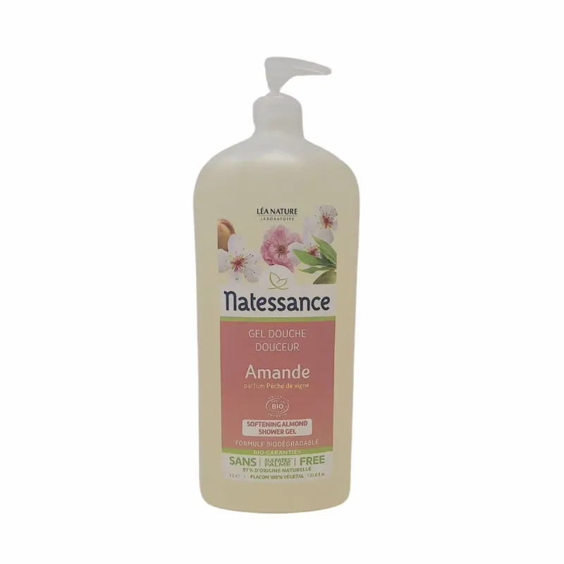 Natessance Gel Douche Amande Bio pêche de Vigne 1 Litre Natessance Gel Douche Amande Bio pêche de Vigne 1 Litre