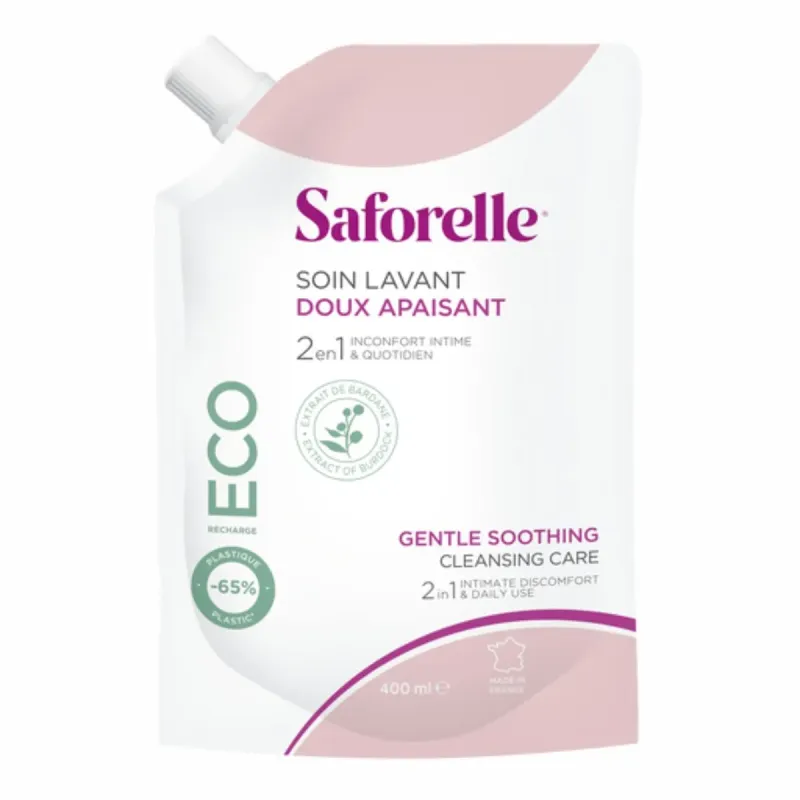 Saforelle Soin lavant doux apaisant eco recharge 400ml