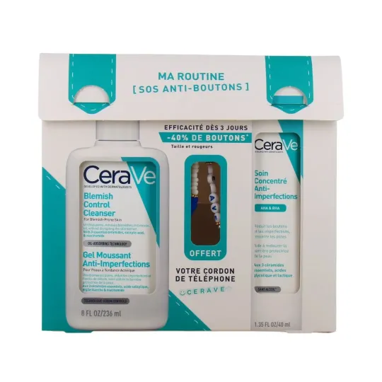Cerave Ma Routine SOS Anti-boutons 276ml+Cordon Téléphone OFFERT Cerave Ma Routine SOS Anti-boutons 276ml+Cordon Téléphone OFFERT