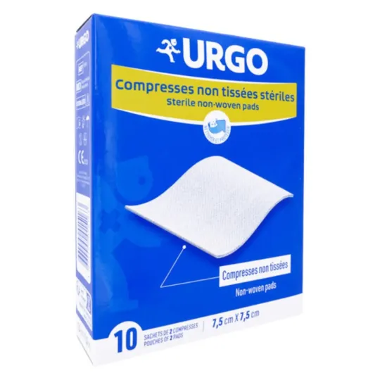 Urgo Compresses Stériles non tissées 7,5 cm x 7,5 cm