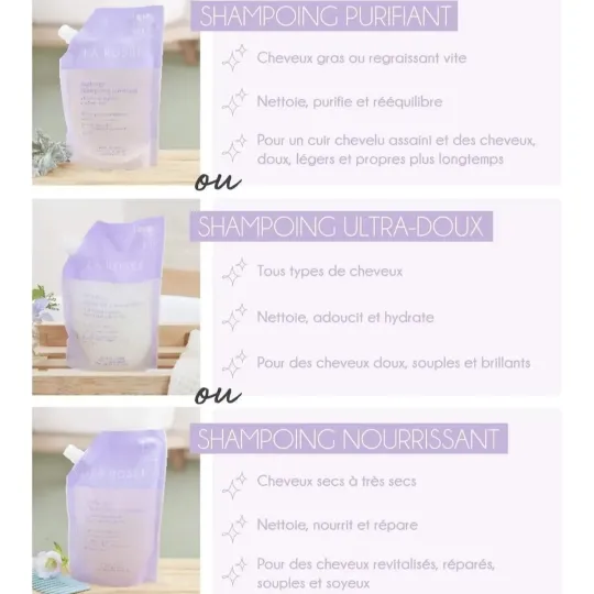 La rosée Shampoing Flacon en verre vide Rechargeable La rosée Shampoing Flacon en verre vide Rechargeable