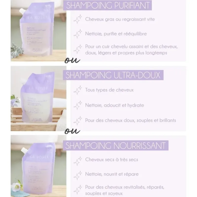 La rosée Shampoing Flacon en verre vide Rechargeable La rosée Shampoing Flacon en verre vide Rechargeable