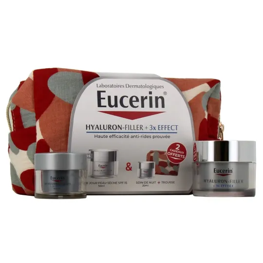 Eucerin Hyaluron Filler +3x Effect Peau Sèche SPF15 +Nuit Trousse Eucerin Hyaluron Filler +3x Effect Peau Sèche SPF15 +Nuit Trousse