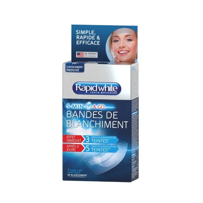 Rapid White Bandes de Blanchiment Résorbables 5min & go Rapid White Bandes de Blanchiment Résorbables 5min & go
