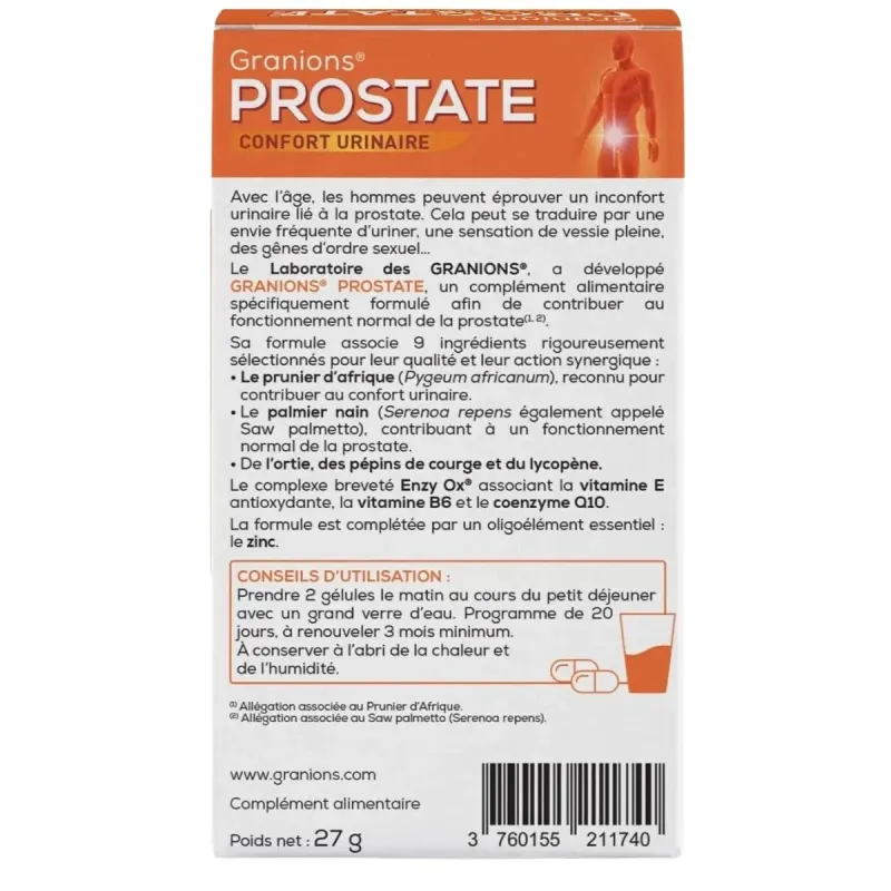 Granions Prostate Confort Urinaires Gélules