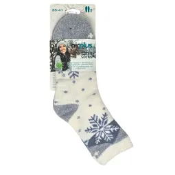 Air Plus Chaussettes Hydratantes Aloe Vera Femme Flocon Bleu Gris T36-41