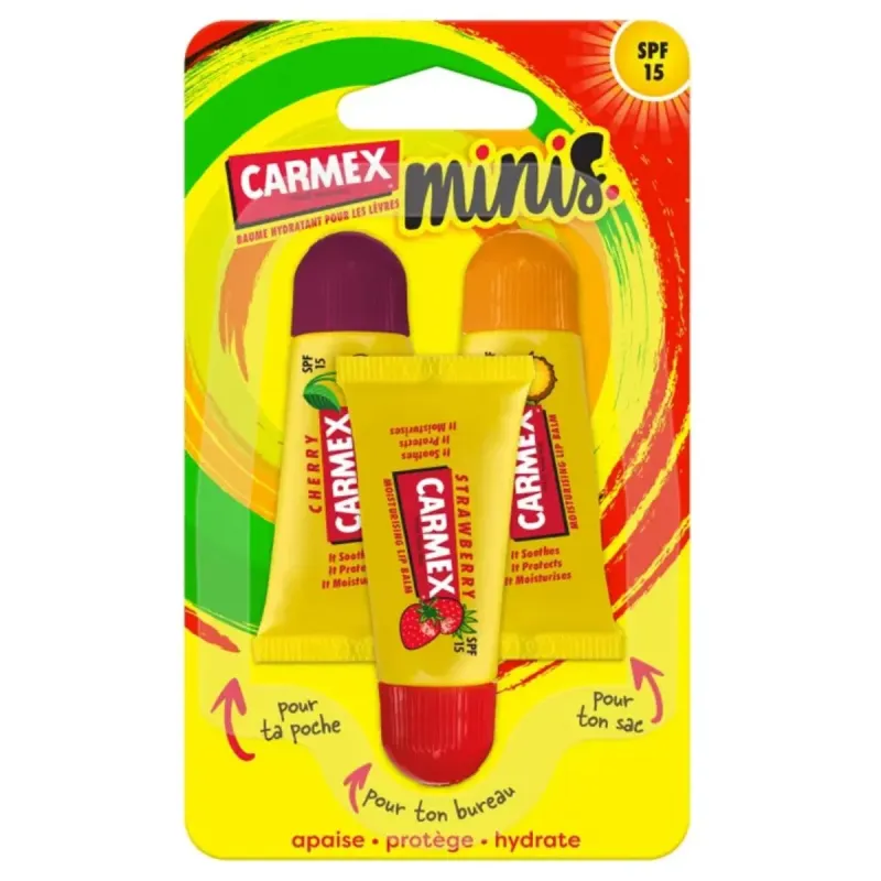 Carmex Minis Trio Baume Lèvres Parfumés