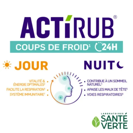Santé Verte Actirub Coups de Froid 24 Heures Jour Nuit