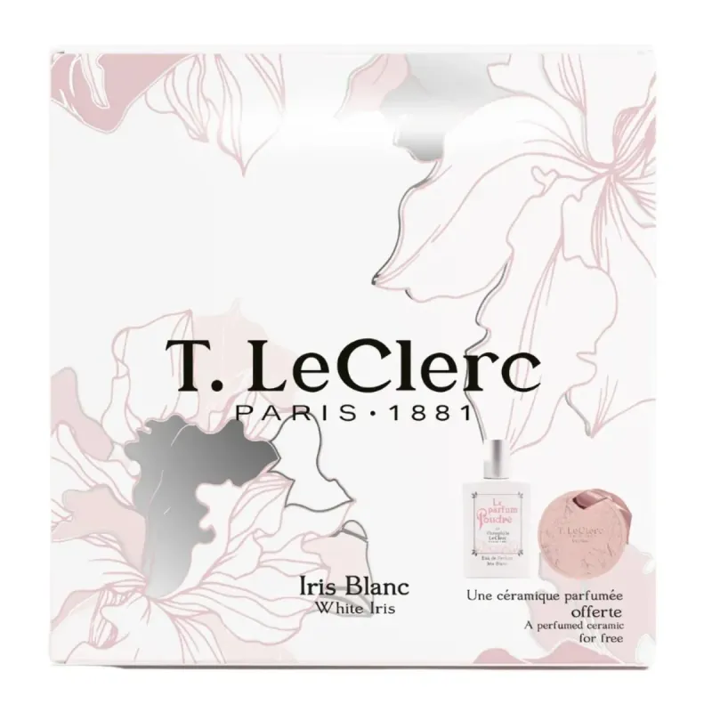 T.Leclerc Iris Blanc Coffret Parfum et Céramique Parfumée T.Leclerc Iris Blanc Coffret Parfum et Céramique Parfumée