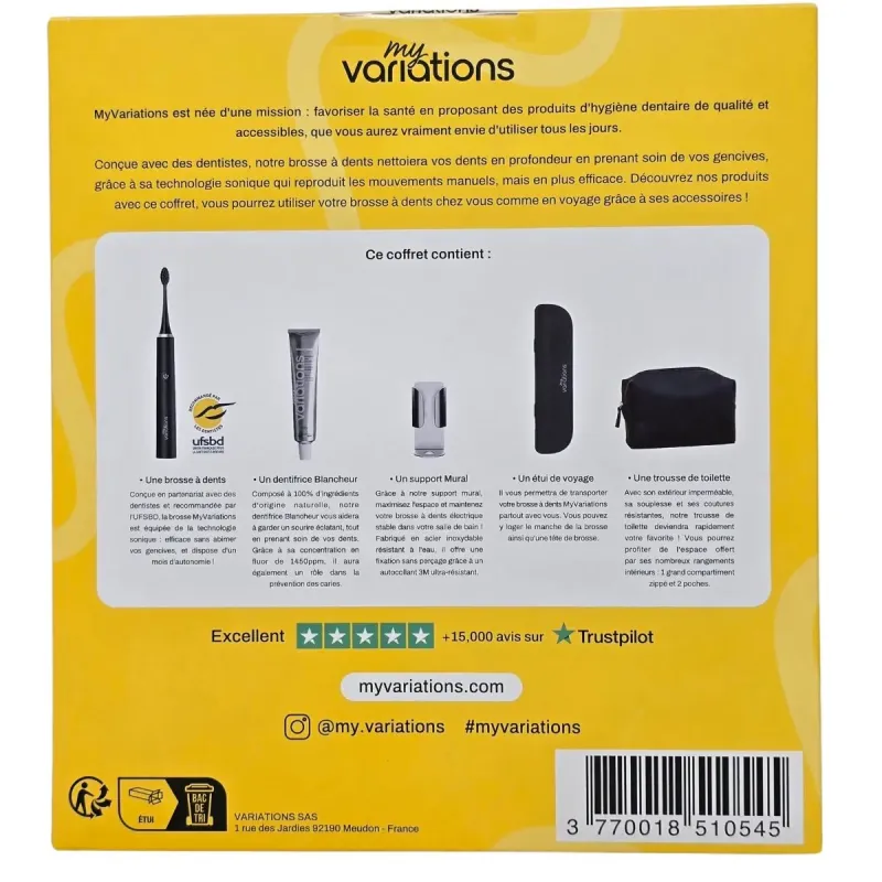 MyVariations Coffret Black Brosse à Dents Sonique+Accessoires