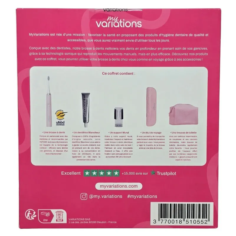 MyVariations Coffret Rose Brosse à Dents Sonique+Accessoires