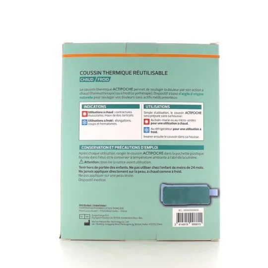 Actipoche Coussin Thermique Chaud Froid Cervicales Et Trapèzes 15x41cm