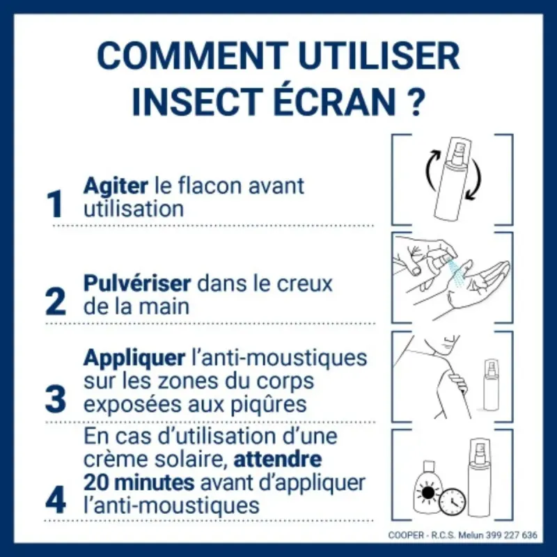 INSECT ÉCRAN ACTIF VÉGÉTAL Anti-Moustiques aplication