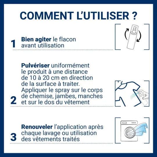 INSECT ÉCRAN SPRAY VÊTEMENTS & TISSUS INSECT ÉCRAN SPRAY VÊTEMENTS & TISSUS