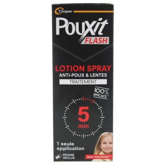 POUXIT FLASH Traitement Anti-Poux et Lentes Spray