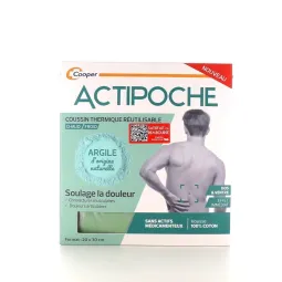 Actipoche Coussin Thermique Chaud Froid Cervicales et Trapèzes 20X30cm