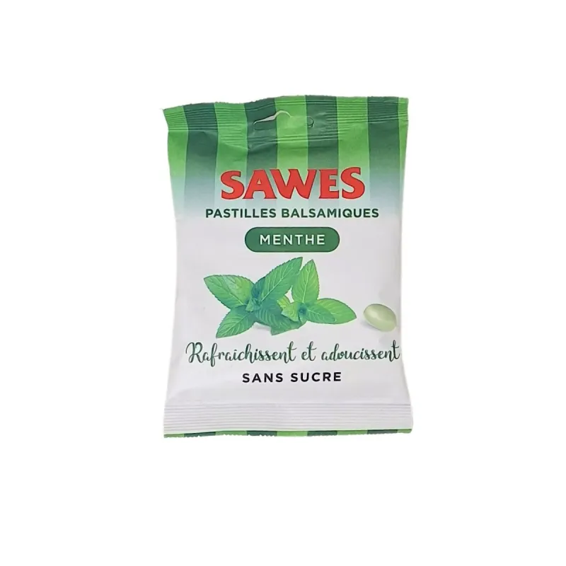 Sawes Pastilles Rafraichissantes et Adoucissantes Menthe sans Sucre