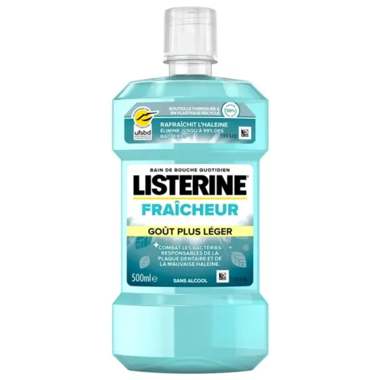 Listerine Bain de Bouche Fraîcheur Goût Plus Léger 500ml Listerine Bain de Bouche Fraîcheur Goût Plus Léger 500ml