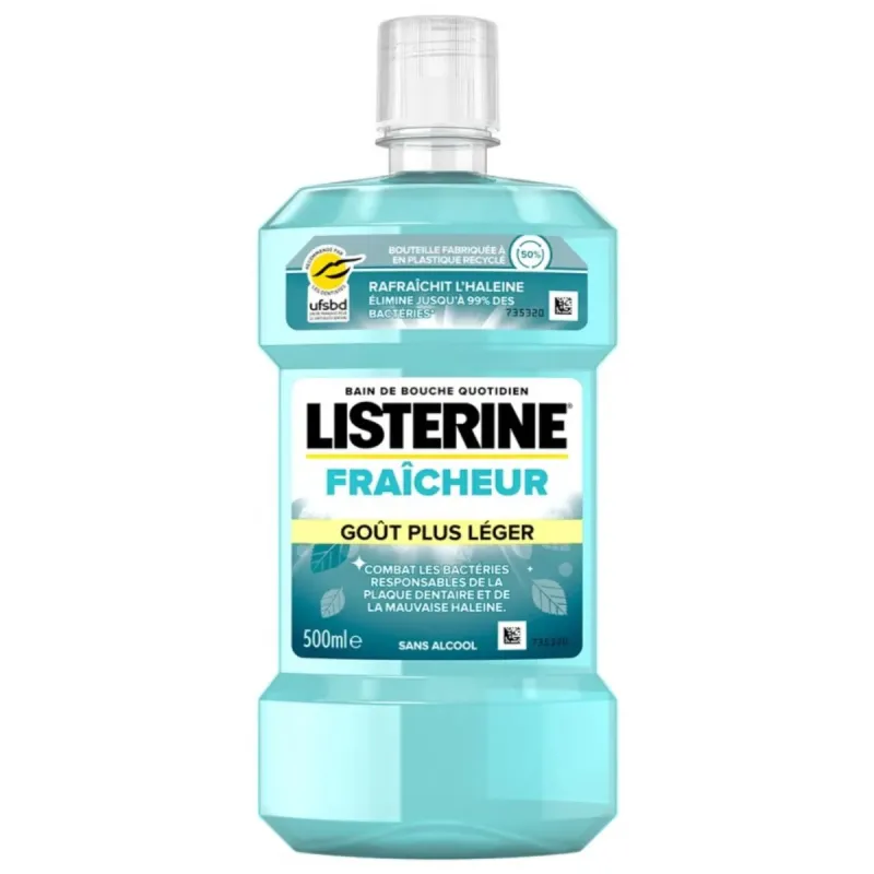 Listerine Bain de Bouche Fraîcheur Goût Plus Léger 500ml Listerine Bain de Bouche Fraîcheur Goût Plus Léger 500ml
