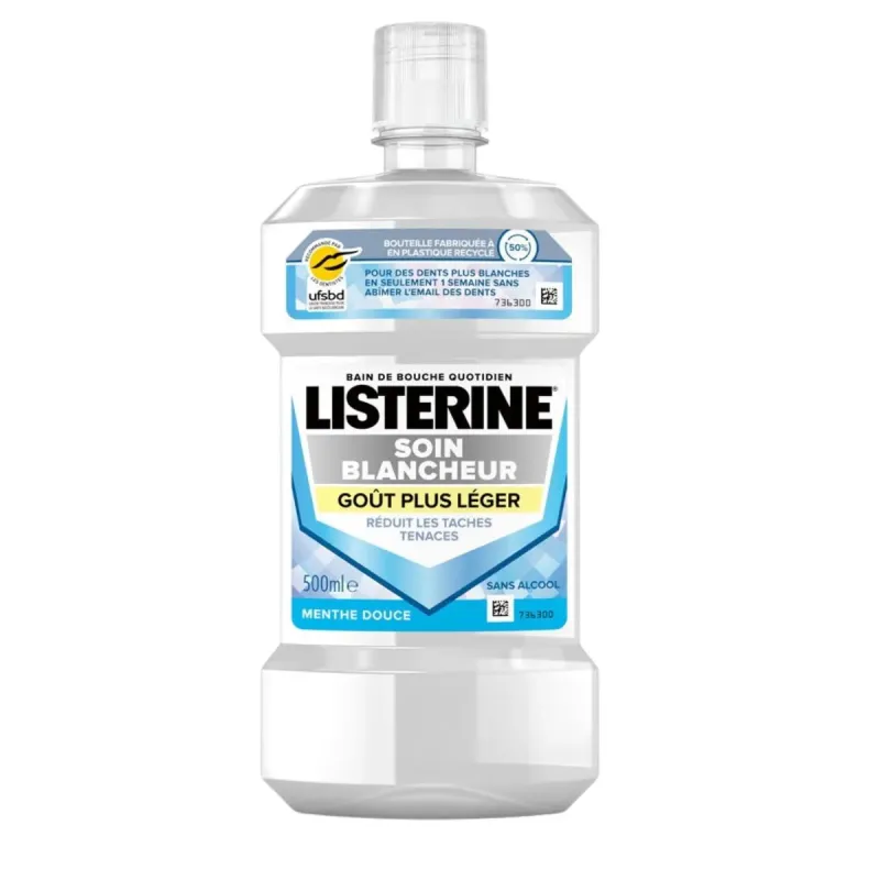 Listerine Bain de bouche Soin Blancheur Goût plus Léger Listerine Bain de bouche Soin Blancheur Goût plus Léger