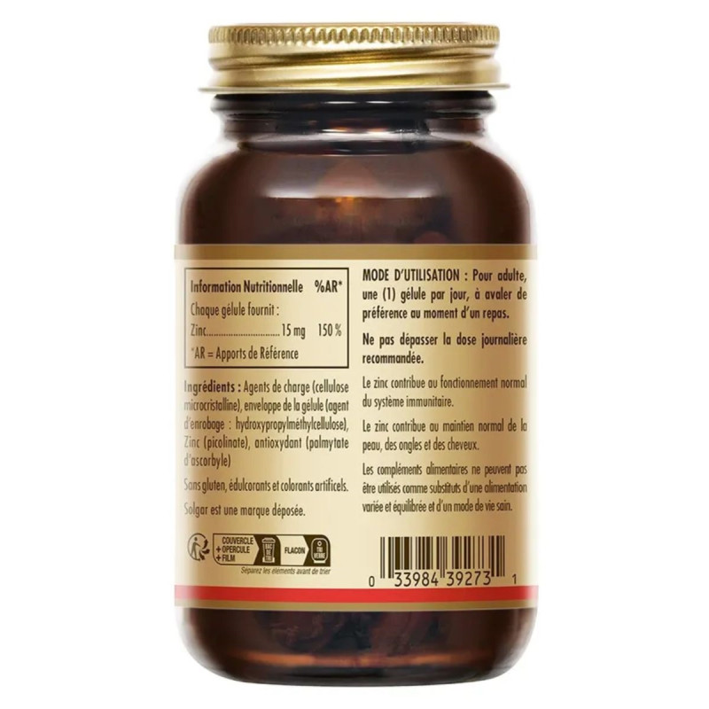 Solgar Zinc Picolinate Comprimés