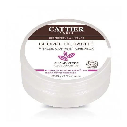 Cattier Beurre de Karité Parfum Fleur des Iles 100 g. Cattier Beurre de Karité Parfum Fleur des Iles 100 g.