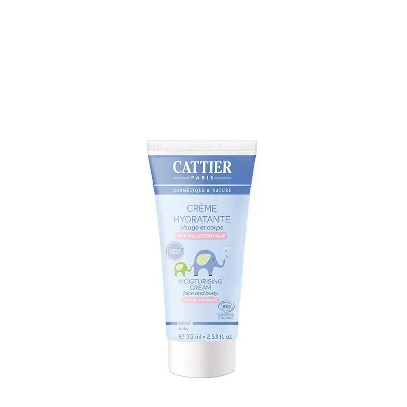 Cattier Crème Hydratante Bébé Visage et Corps 75 ml.