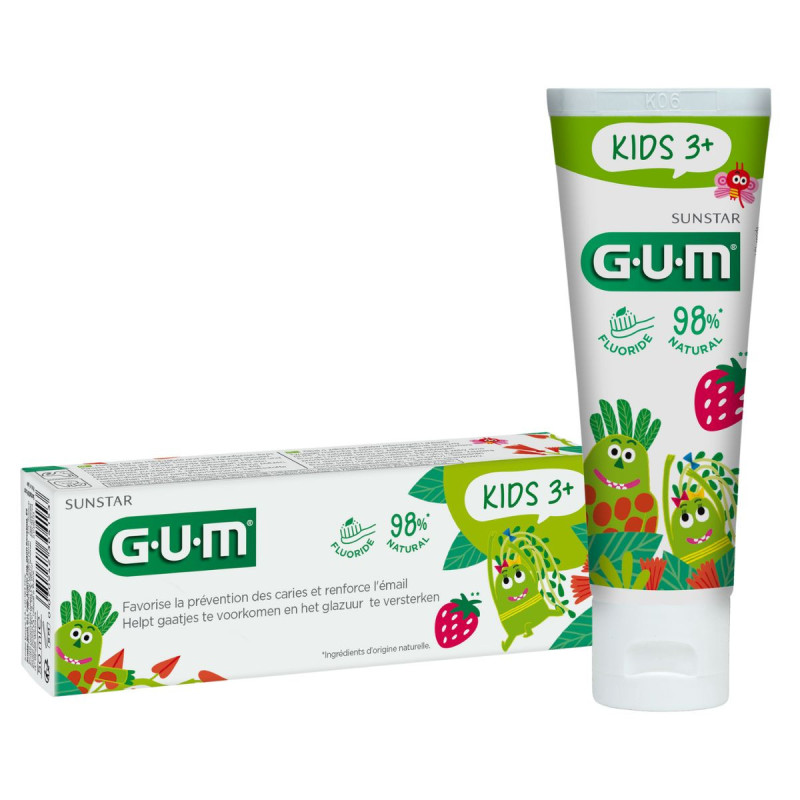 Gum Kids 3+ Dentifrice Gout fraise 50ml Gum Kids 3+ Dentifrice Gout fraise 50ml