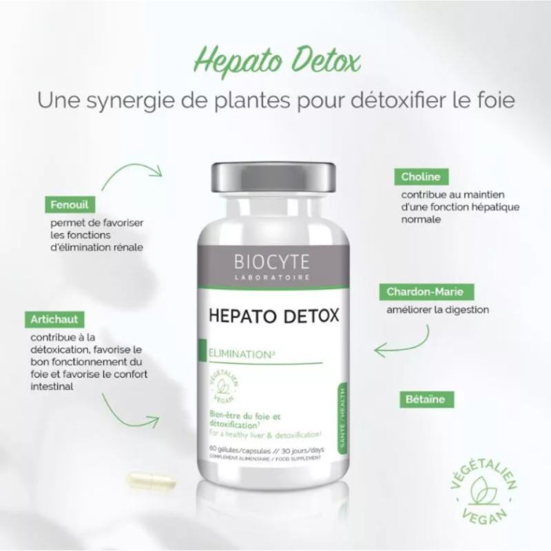 Biocyte Hepato Detox 60 gélules Biocyte Hepato Detox 60 gélules