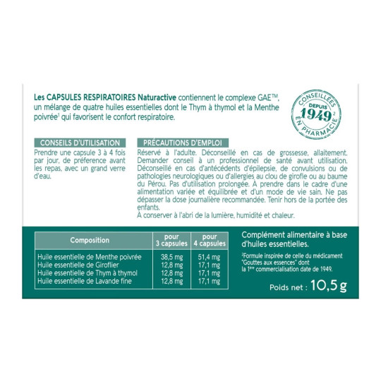 Naturactive Capsules Respiratoires GAE Bio Naturactive Capsules Respiratoires GAE Bio