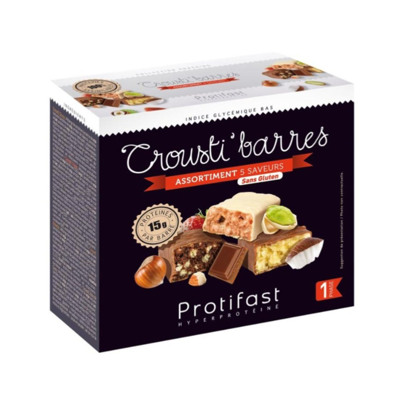 Protifast Assortiment Barres Hyperprotéinées Crousti'Barres Protifast Assortiment Barres Hyperprotéinées Crousti'Barres