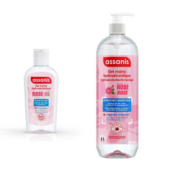 Assanis Gel mains Hydroalcoolique Parfum Rose