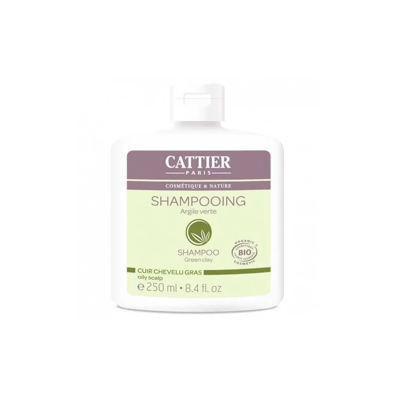 Cattier Shampooing Cheveux Gras Argile Verte 250 ml.