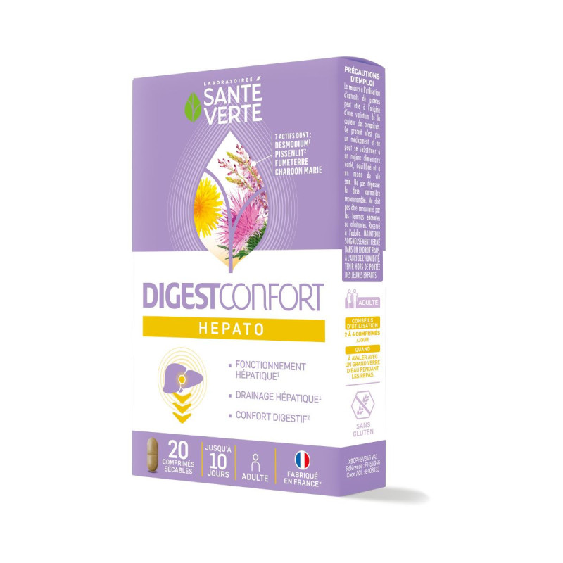 Santé Verte Digestconfort Hepato 20 comprimés Santé Verte Digestconfort Hepato 20 comprimés