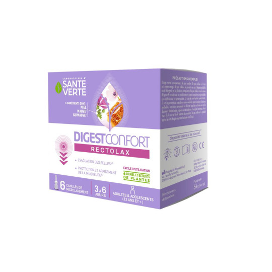 Santé Verte Digestconfort Rectolax 6 Canules Santé Verte Digestconfort Rectolax 6 Canules