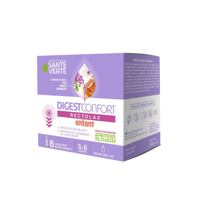 Santé Verte Digestconfort Rectolax Enfant 6 Canules Santé Verte Digestconfort Rectolax Enfant 6 Canules