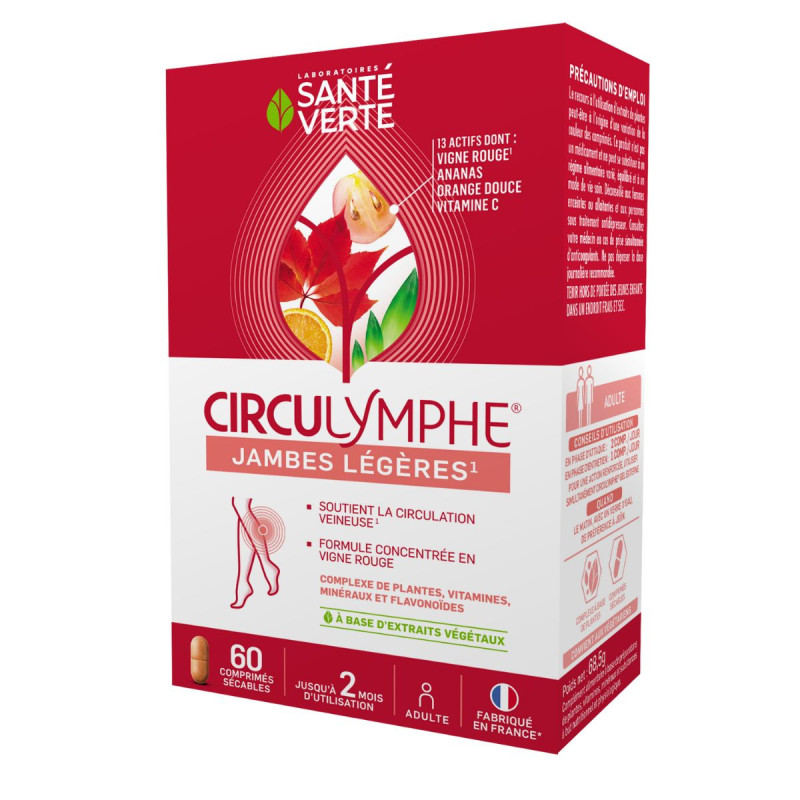 Santé Verte Circulymphe Jambes légères 60 cpr Santé Verte Circulymphe Jambes légères 60 cpr